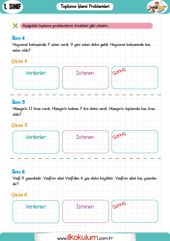 21-toplama işlemi problemler 23