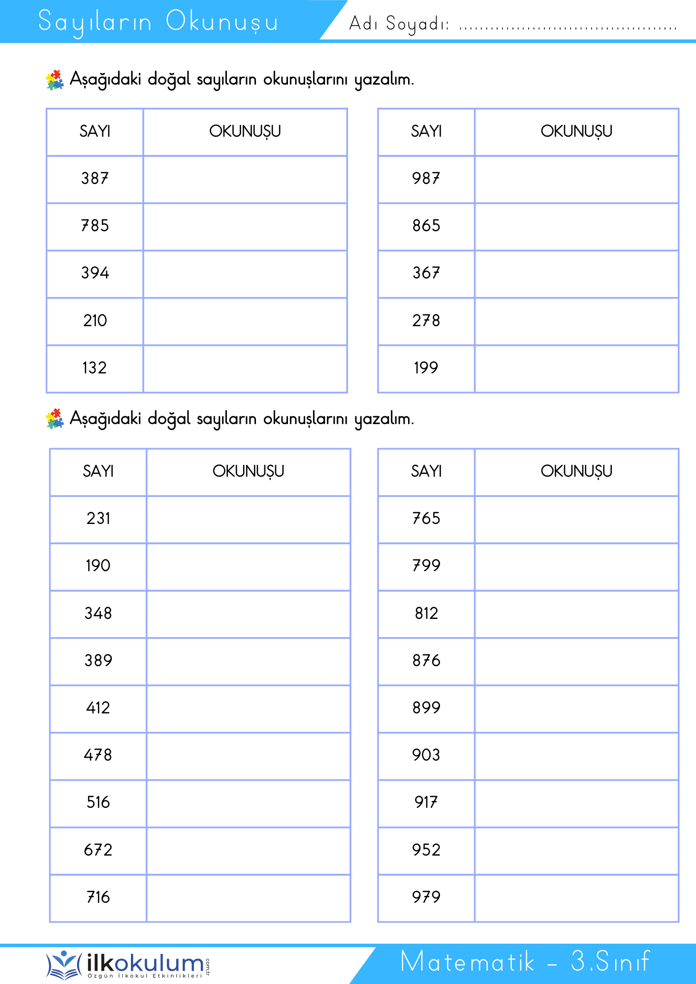 Dogal Sayılar 2 3. Sınıf Matematik